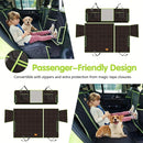 6-in-1 Waterproof Dog Car Seat Cover for Back Seat Hammock Style Green