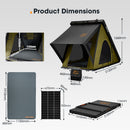 San Hima Kalbarri Lite Gen 2 Rooftop Tent Olive+130W Solar Panel+Ladder&Rack