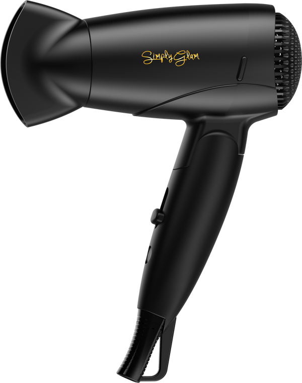 Simply Glam 12V Hair Dryer Black & Gold
