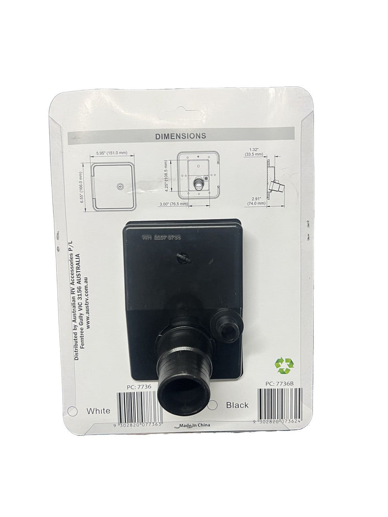 RV Flomaster Gravity Water Inlet Hatch - Black