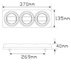 LED Autolamps Maxilamp 3 Stop/Tail/Indicator/Reflector - Bolt Mount, Single Box