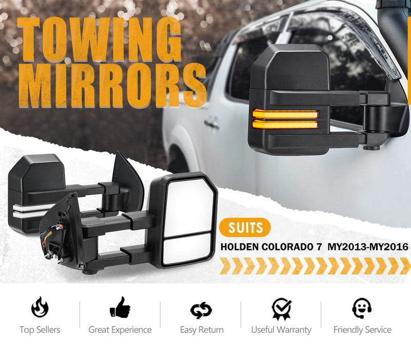 SAN HIMA Extendable Towing Mirrors for Holden Colorado7 MY2013-MY2016 with Indicator