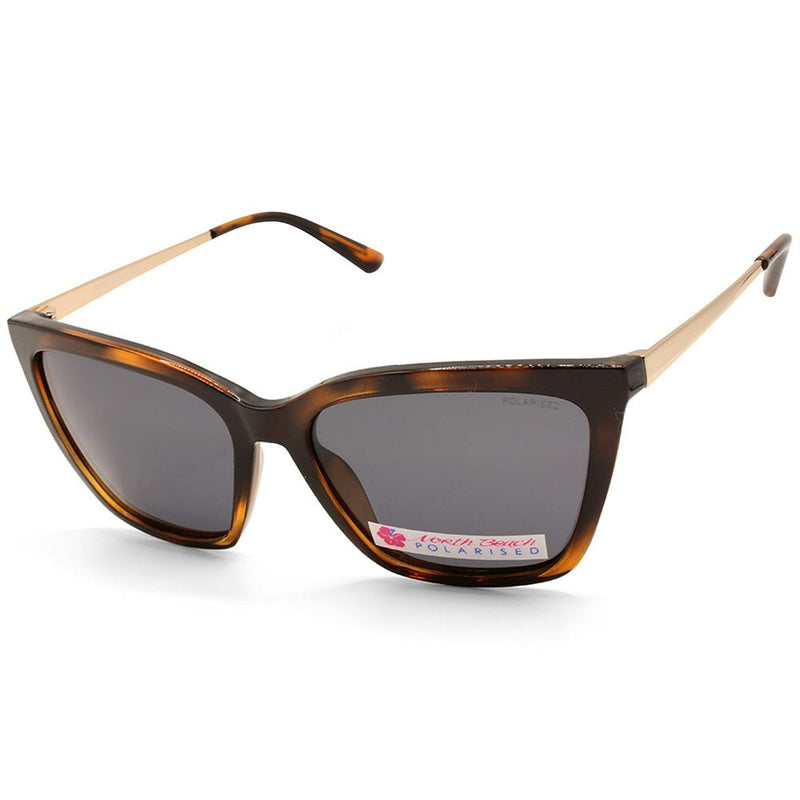 North Beach Teehani Tortoise /Grey Womens Polarised Sunglasses 70704