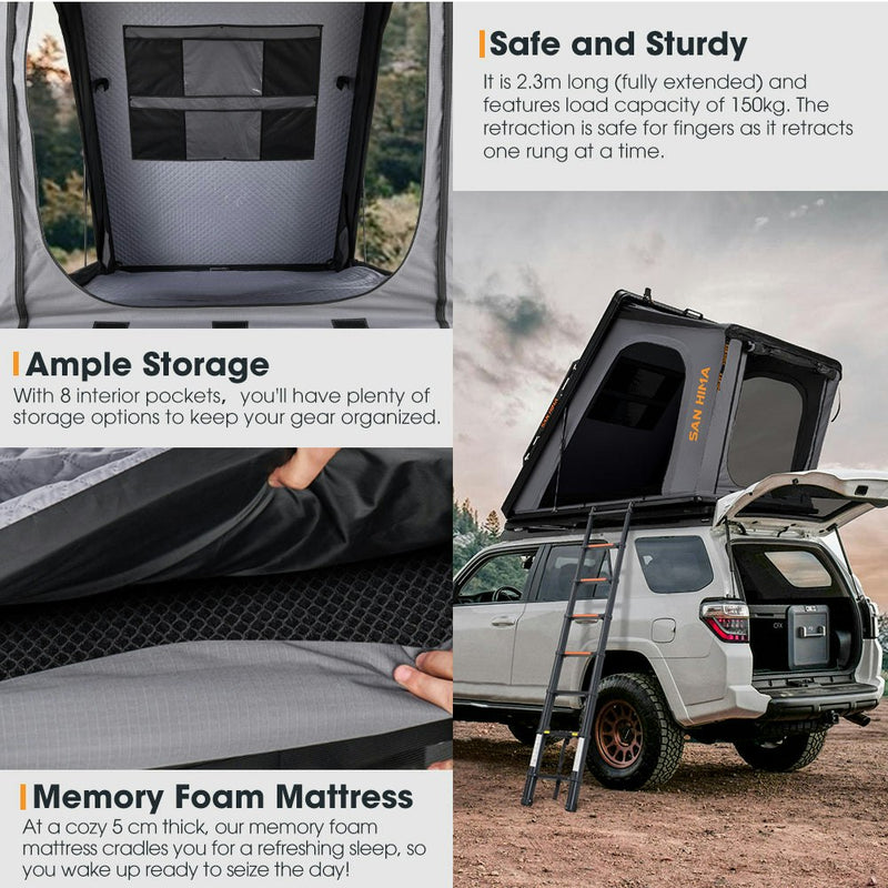 San Hima Kalbarri Gen 2 Roof Top Tent Hardshell With Ladder Camping 4WD 4x4