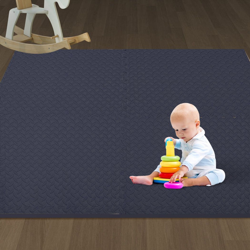Bopeep EVA Foam Kids Play Mat Floor Kid Crawling Interlocking Home Navy 60x60