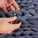 Dreamz Knitted Weighted Blanket Chunky Bulky Knit Throw Blanket 6.5kg Dark Grey