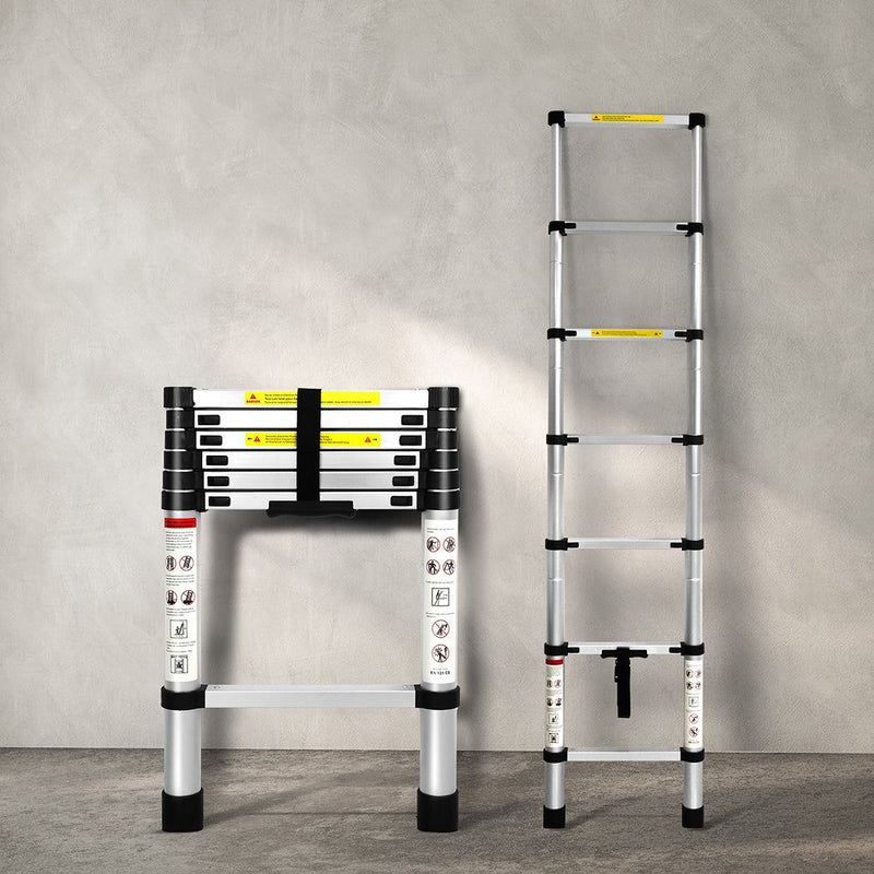 Traderight Multipurpose Ladder Telescopic Aluminium Extension Single-side 2m