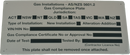 LPG Compliance Plate AS/NZS 5601.2