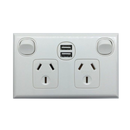 Double Power Point 240V 10a USB 2.1a Double Pole