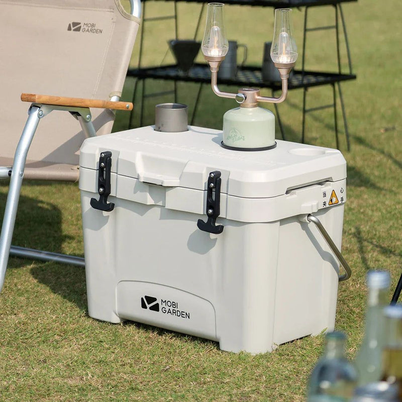 25L Portable Camping Ice Box Cold Storage Cooler White