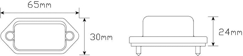 LED Autolamps 30BLM Licence Lamp Black Housing 12-24 Volt, Twin Blister
