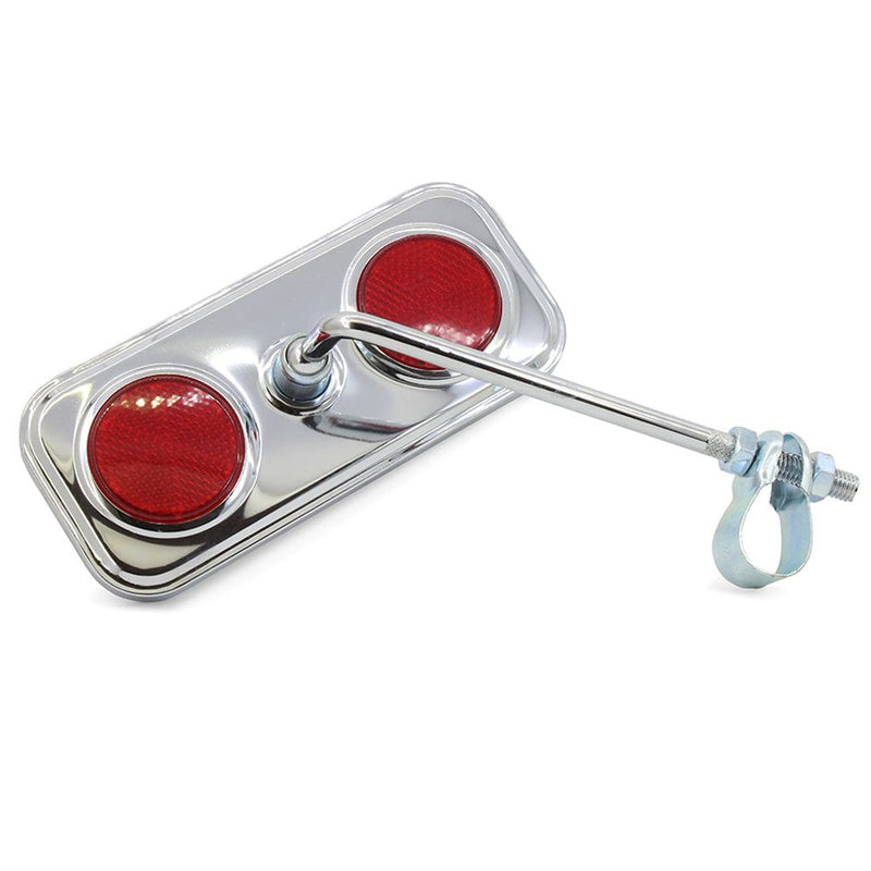 Proseries Rectangular Handlebar Mounted Bike Mirror with Reflectors