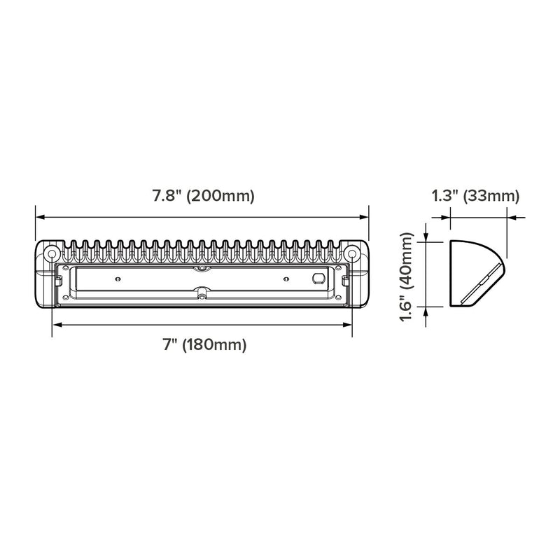 Dreamlighting LED Awning Light with Heavy Duty-200mm-Black Shell, DC12V, Cool White/Amber