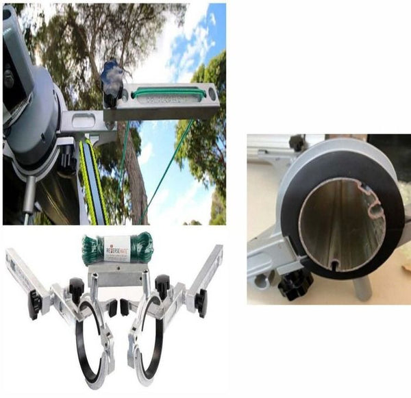 Caravan & RV Clothesline to suit Jayco and other Brands with Carefree Electric Rollout Awning with 76mm Dia Rollout Tube, Rubber Inserts included with Brackets