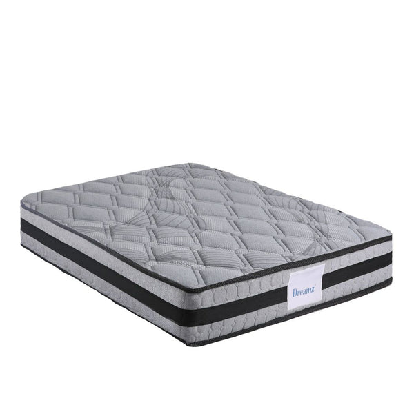 Dreamz Spring Mattress Bed Pocket Egg Crate Foam Medium Firm Double Size 22cm