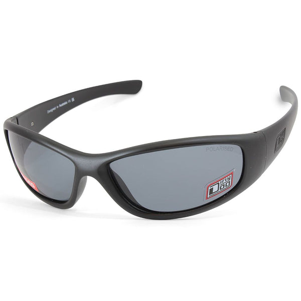 Dirty Dog Boofer Satin Black/Grey Polarised Men's Sports Sunglasses