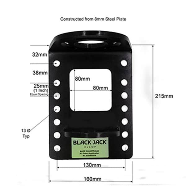 Black Jack Trailer Jack Clamp Bracket