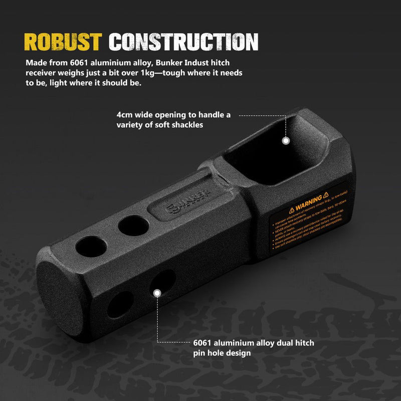 Bunker Indust 2" Recovery Hitch Receiver 10T Heavy Duty Tow Bar Off Road 4X4 4WD