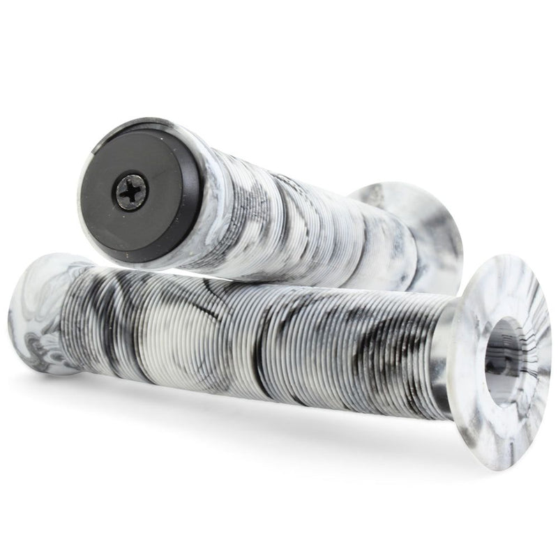 Endzone Handlz Smoke Pattern Kraton Rubber Bike Grips 147mm White/Black