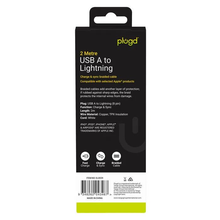 Charge & Sync 2M USB A to Lightning