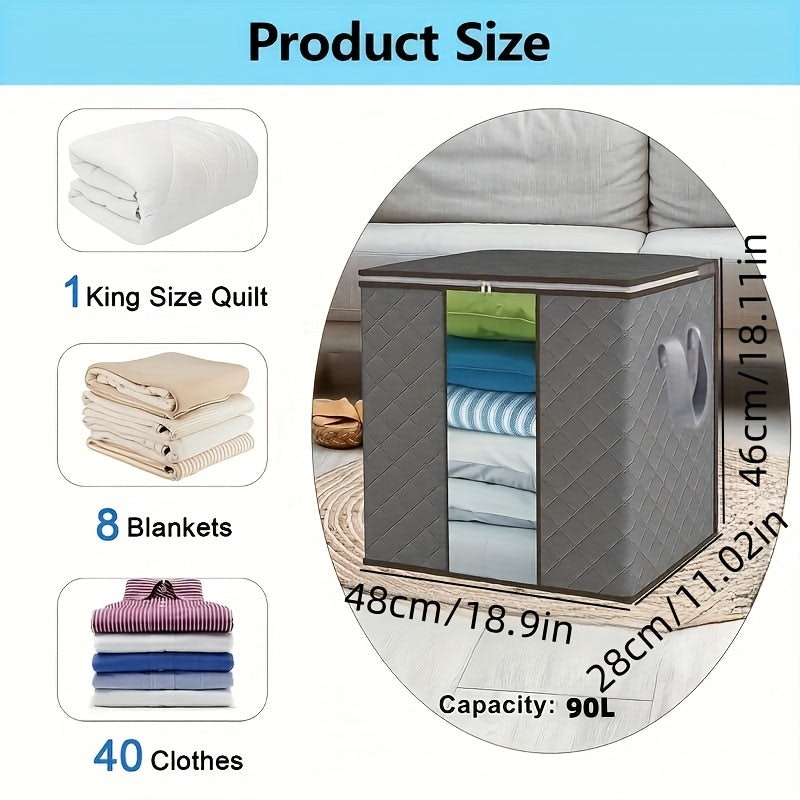 Foldable Storage Boxes with Reinforced Handles (3-Pack)