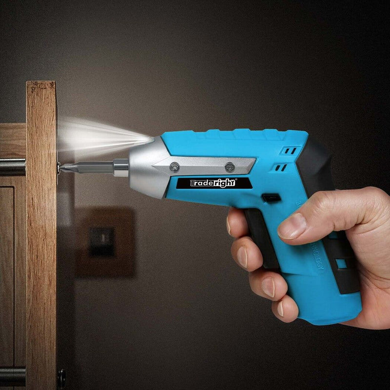 Traderight 47Pcs Cordless Screwdriver Set 1300mAh Rechargeable 3.0N.m Torque