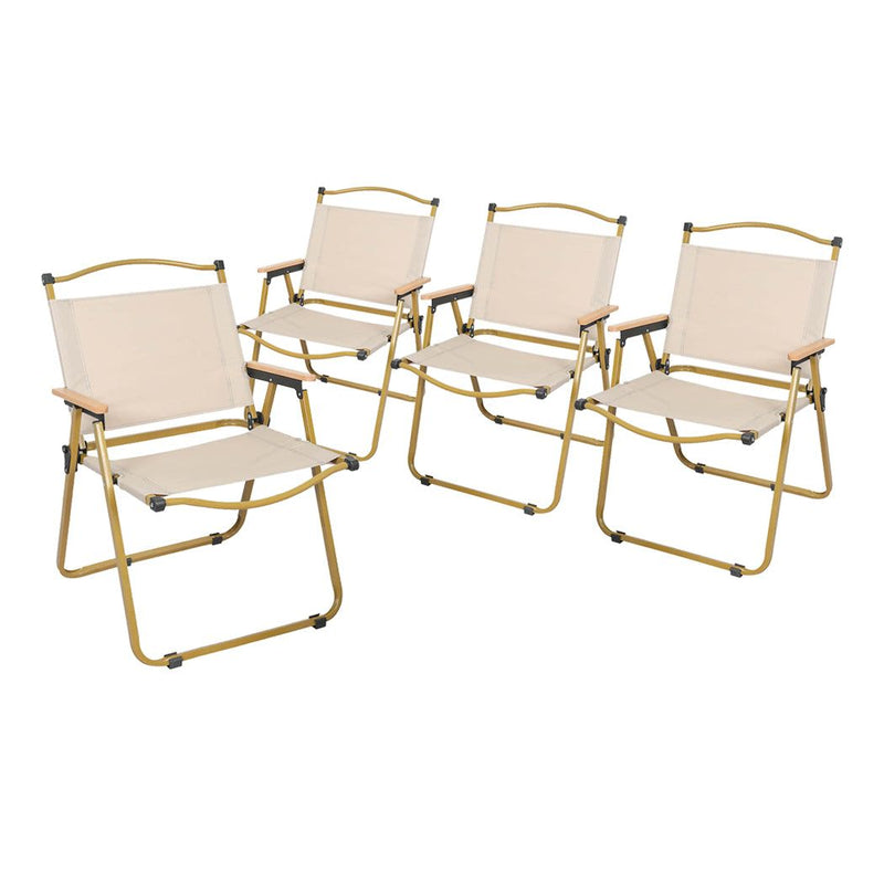 Levede 4Pcs Camping Chair Folding Outdoor Portable Foldable Chairs Beach Picnic