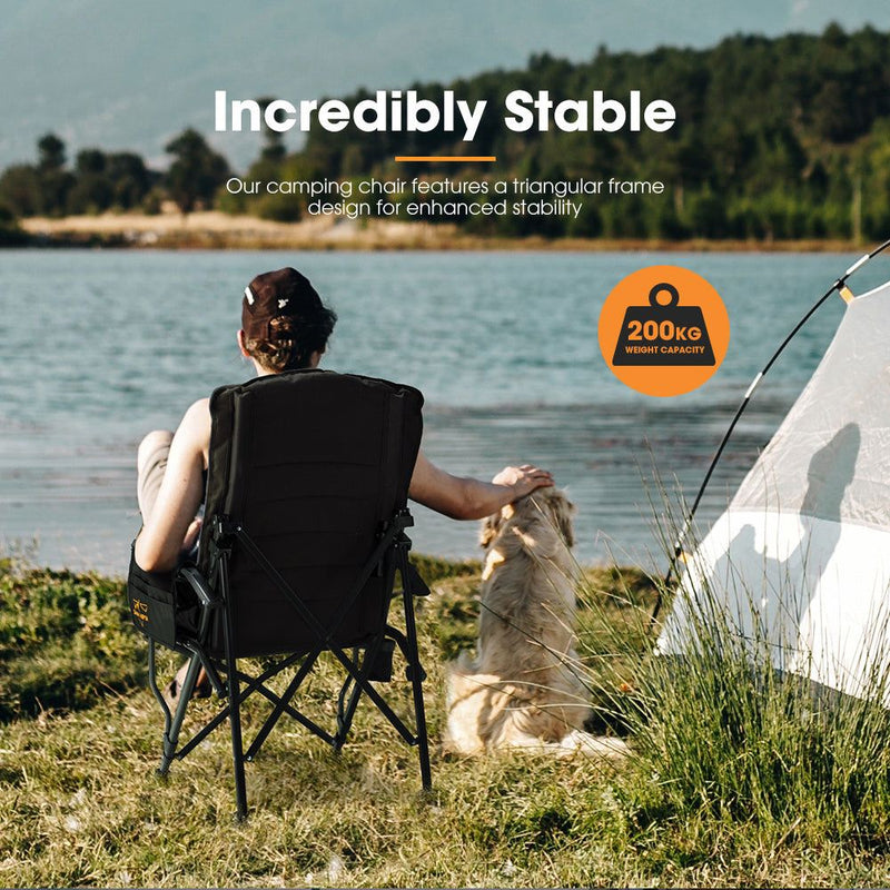 San Hima Folding Camping Chair Portable Outdoor Thick Padding Recliner
