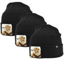 3x Goorin Bros King Lion Beanie - Black (Warm Winter Ski Hat - Animal Series)