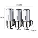 Traderight Group  3 Bottles Bathroom Shower Soap Dispenser Shampoo Gel Pump Wall 1500ml Silver