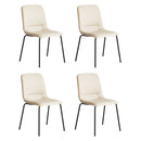Levede Set of 4 Stackable Dining Chairs Kitchen Lounge Chair PU Leather Beige