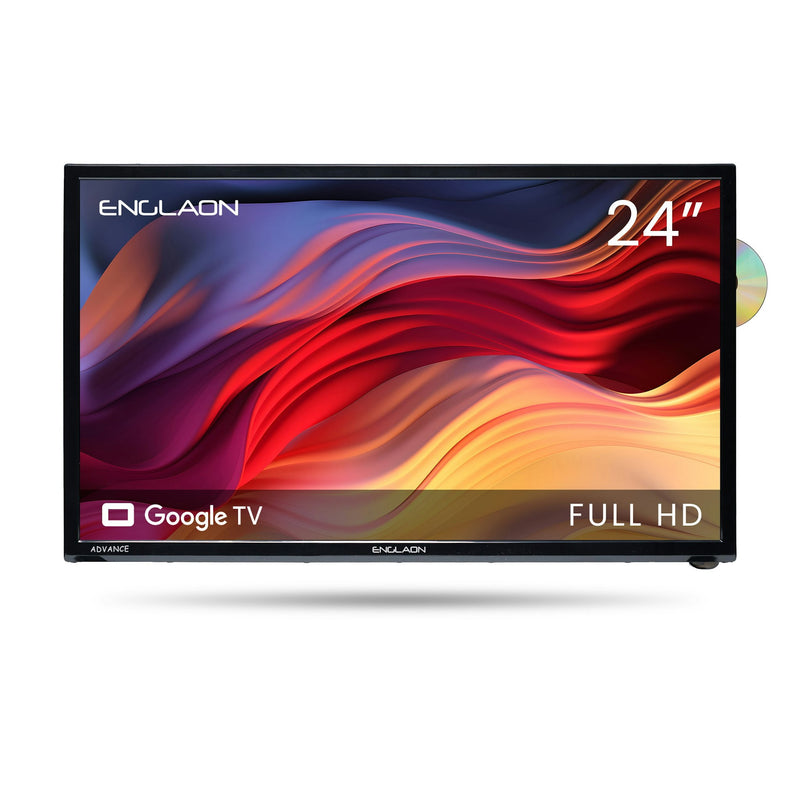 ENGLAON 24’’ Full HD Smart 12V TV With Built-in DVD Player, Chromecast, Bluetooth & Google TV