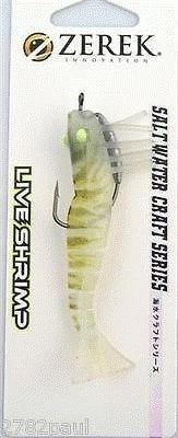 89mm Zerek Live Shrimp Pre Rigged Lumo Eyes Jointed Body Lure