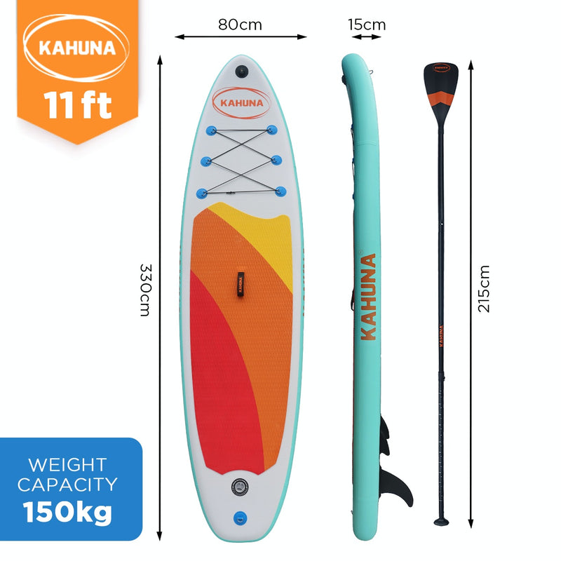 Kahuna Hana Inflatable Stand Up Paddle Board 11FT SUP Paddleboard - White