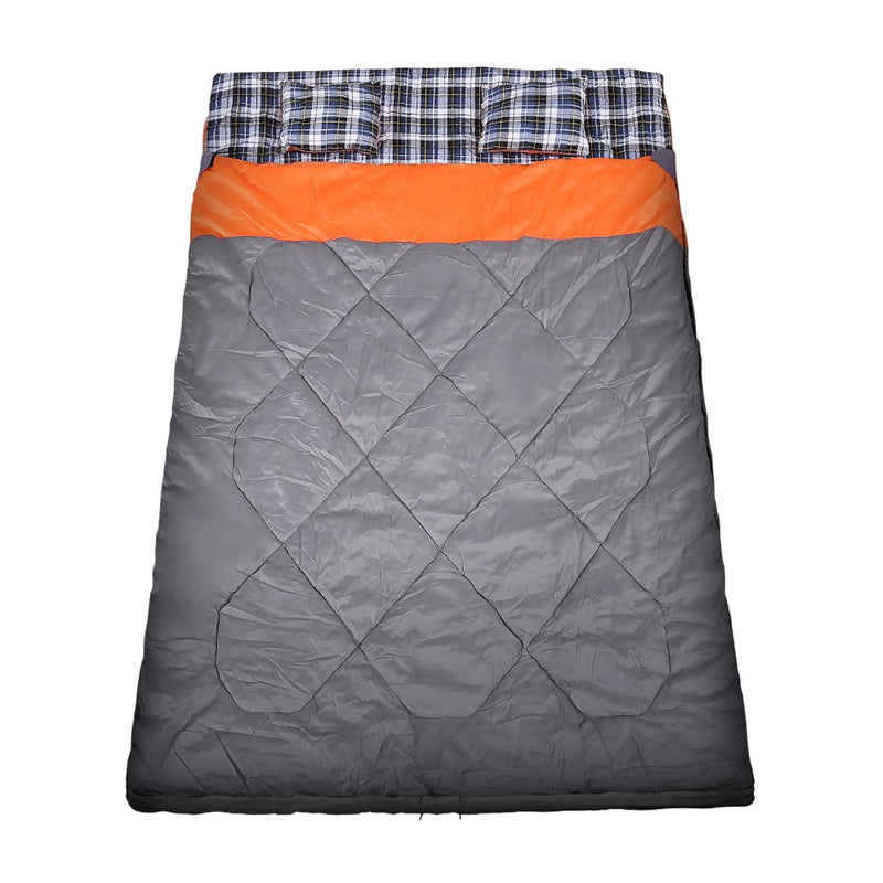 Mountview Double Sleeping Bag Bags Outdoor Camping Hiking Pillow -10℃ Thermal