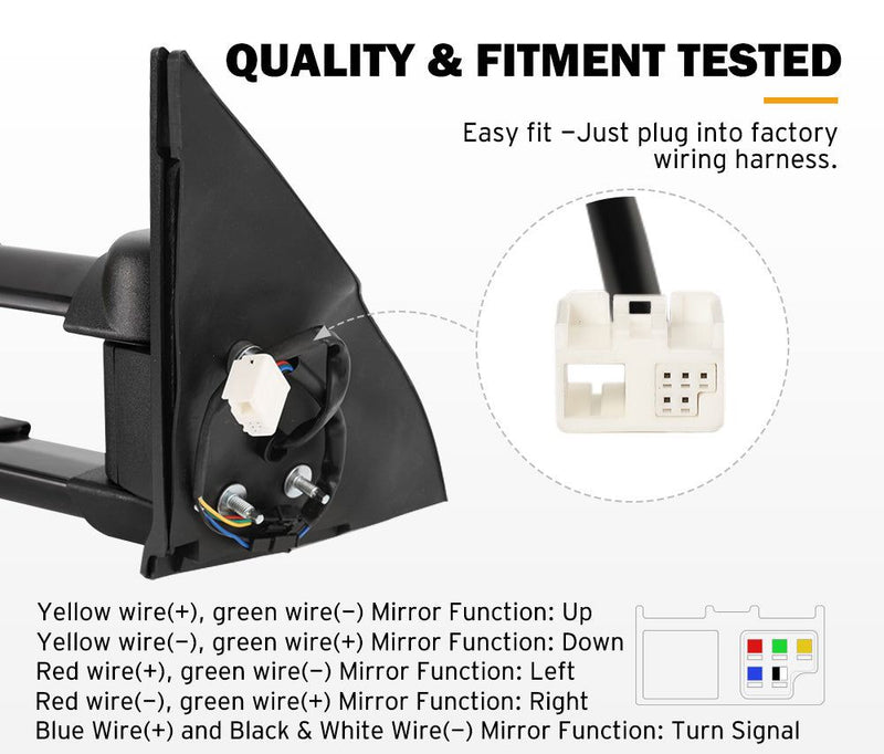 Pair Extendable Towing Mirrors Gen1 for Toyota Prado 150 Series 2009 - 2019