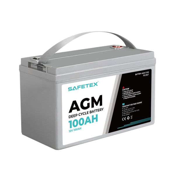 Safetex AGM Battery 100ah 12V Deep Cycle Mobility Scooter Golf Cart RV Camping