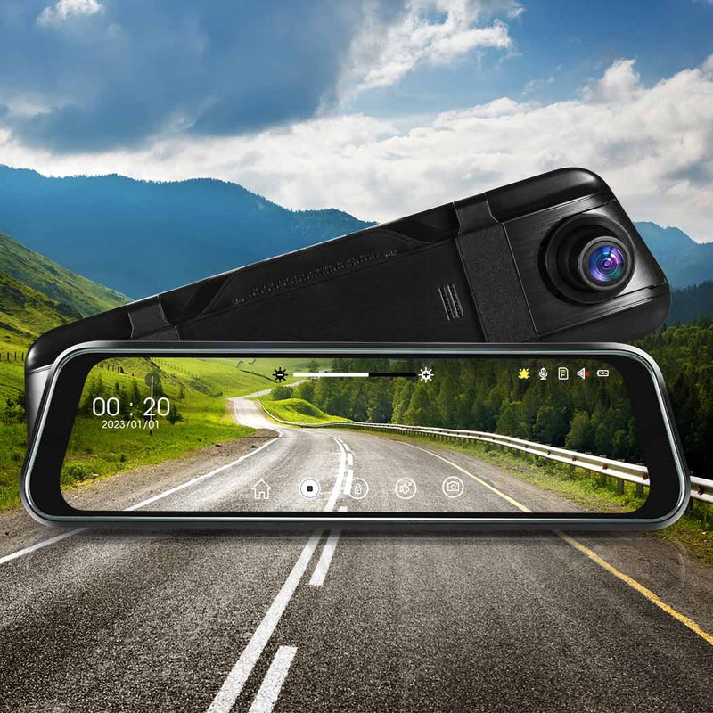 Manan Dash Camera 1080P Front and Rear Touch Car DVR Recorder Night Vision 10"