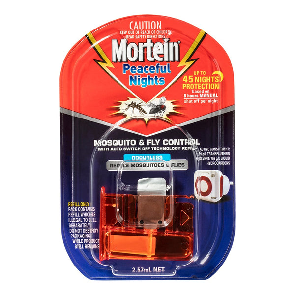 Mortein 2.75ml Mosquito & Fly Plug In Odourless Refill for Zapper/Killer Device