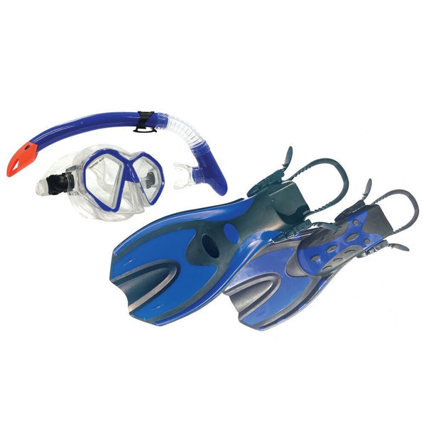 Land & Sea Sport Australia Complete Snorkelling Flipper /Glasses L/XL Adult Blue