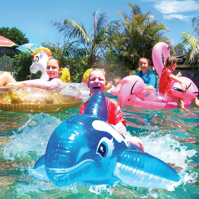Land & Sea 1.2m Bling Inflatable Flamingo Water Ride Pool Ring Float Outdoor
