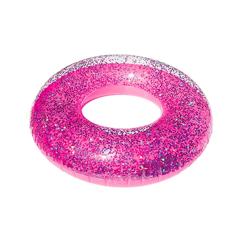 2pc Land & Sea Bling Inflatable Swimming Pool Ring/Ball Set Water Float Pink