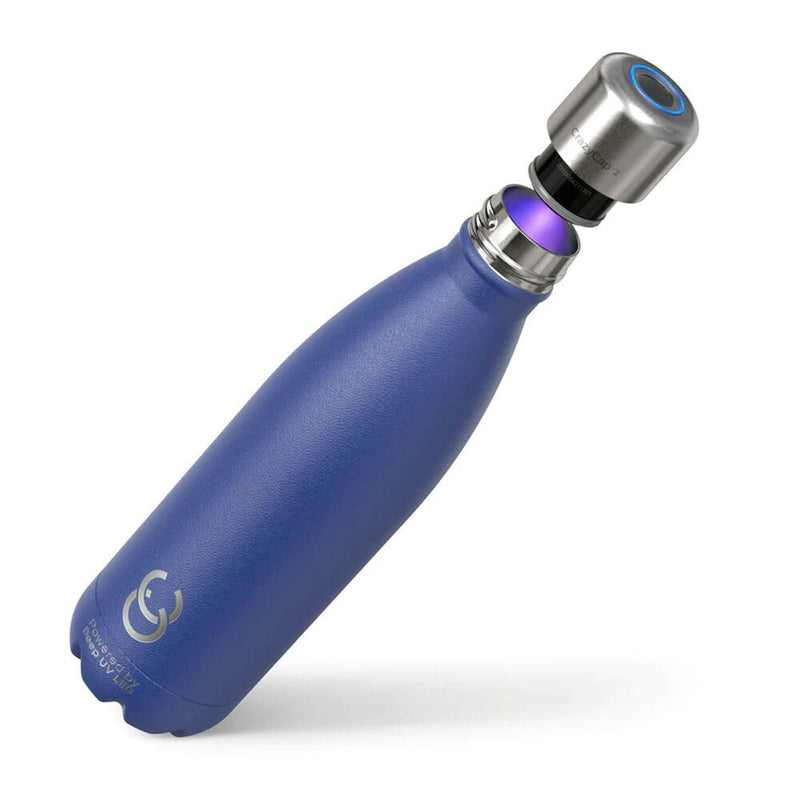 CrazyCap Smart UV Purifier 500ml Water Bottle Drink Tumbler Container Sapphire