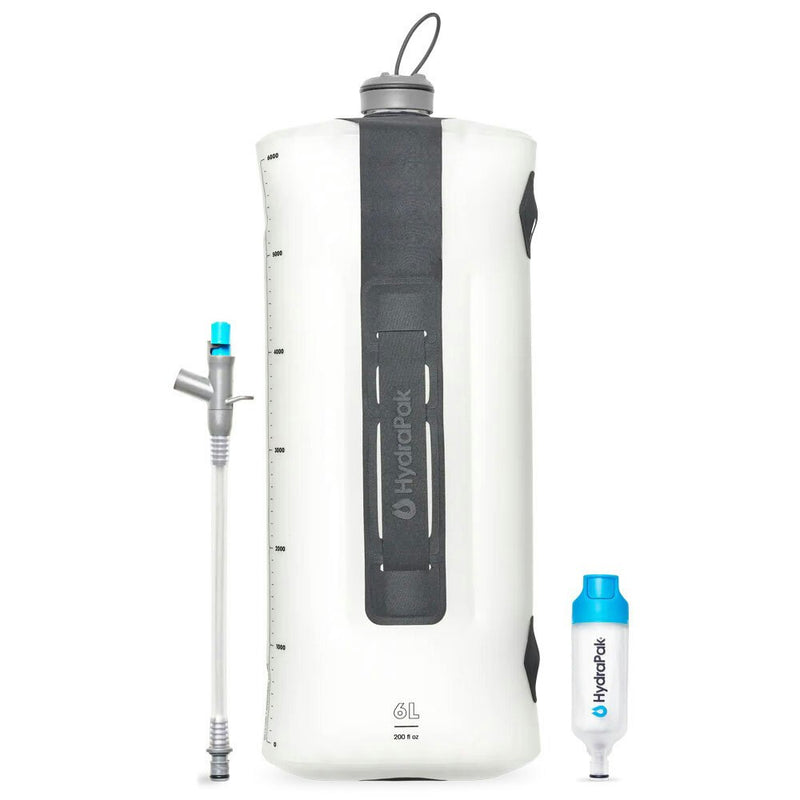 HydraPak Ultra-Light Portable 6L Seeker Water Container Storage w/ Filter Kit