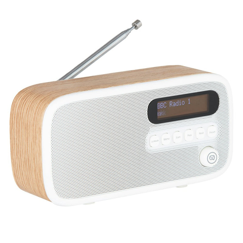 VQ Dexter DAB+ Digital FM Portable/Compact Radio Oak Home Music/Audio 3W