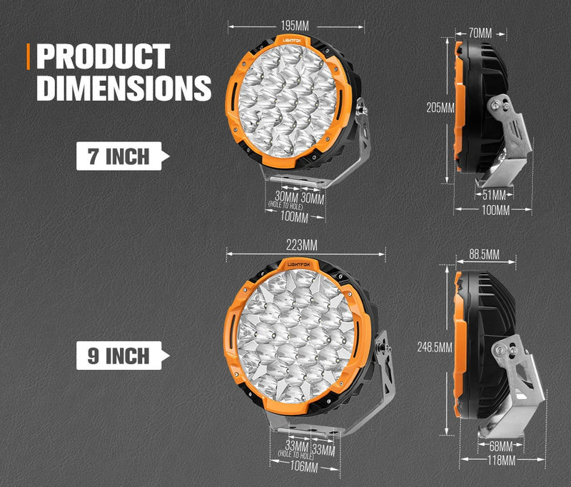 LIGHTFOX 7"+9" Osram LED Driving Lights