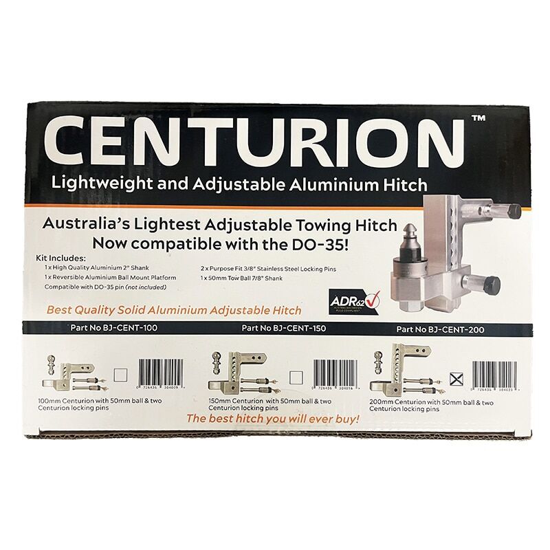 Centurion Lightweight 100mm Aluminium Adjustable Tow Hitch - 3500kg