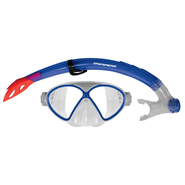 Mirage Silitex Junior/Kids Beach Water Swimming Sports Goggle Mask/Snorkel Blue