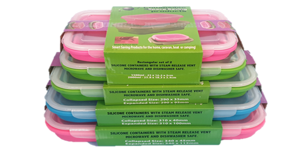 Collapsible Space Saving Rectangular Container Set - 5 Pack