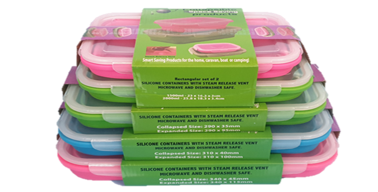 Collapsible Space Saving Rectangular Container Set - 5 Pack